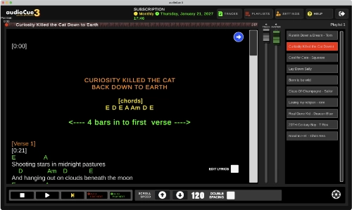 How to add lyrics to a backing track