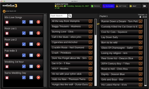 how to set up a gig play list